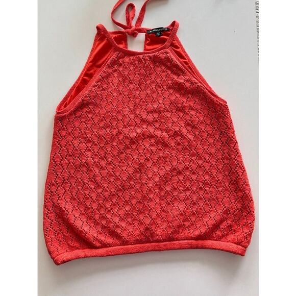Boston Proper Coral Crochet Halter Top Size M Lined - Picture 10 of 16